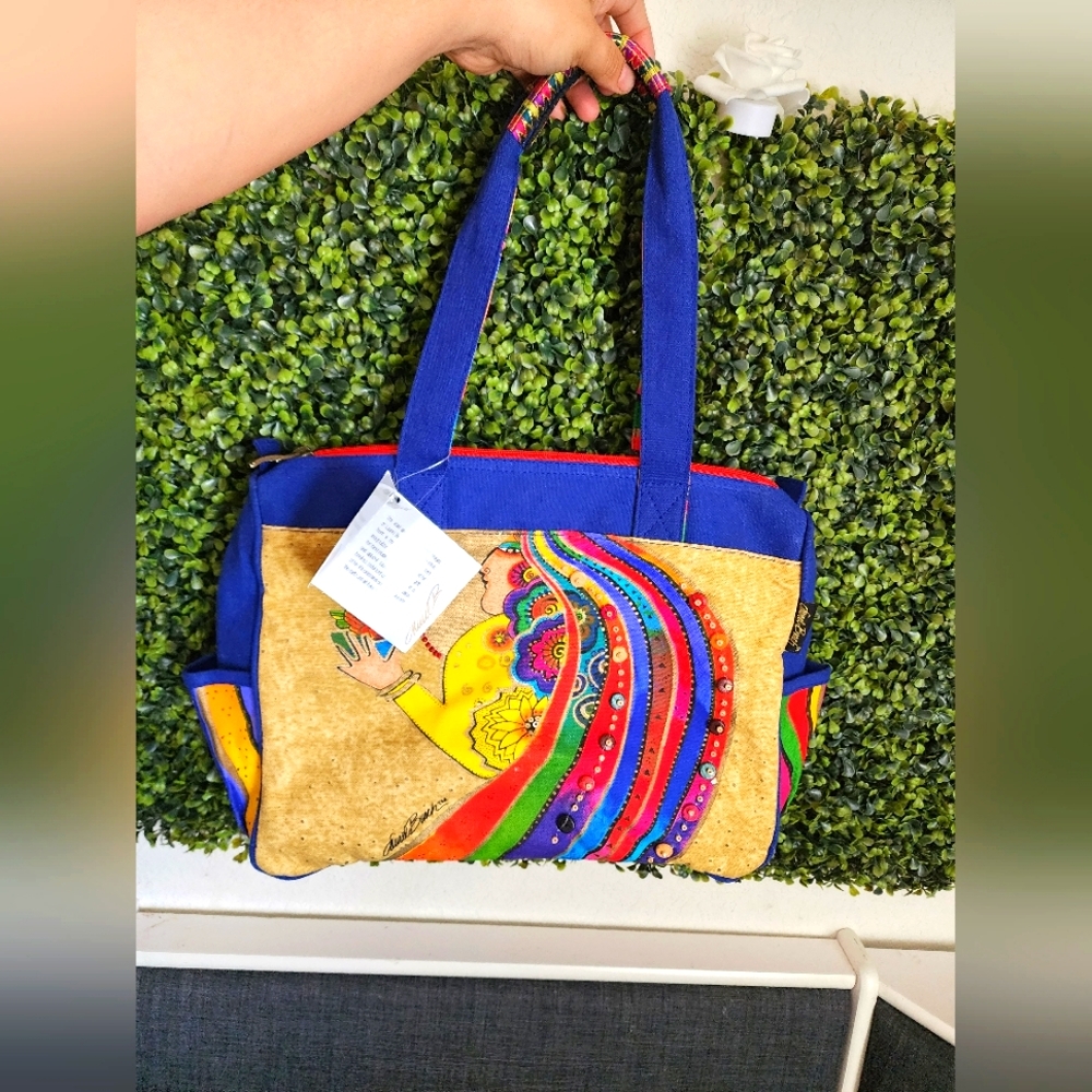 Laurel Burch Rose With Bird Tote Vibrant color and stunning